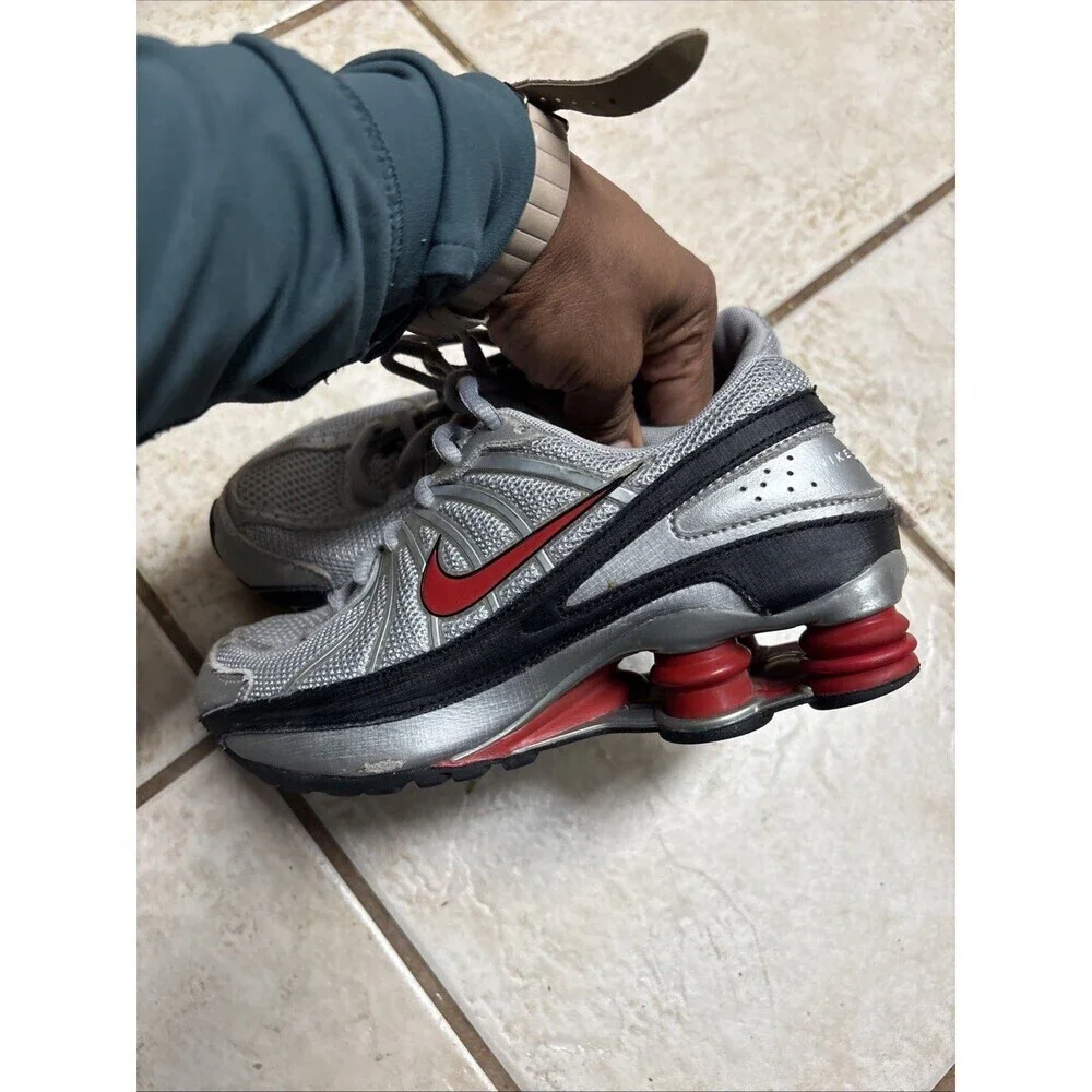 Vintage Y2k Nike Shox Turbo VII Shoes Youth 3.5 Gray Red Running Sneakers boys
